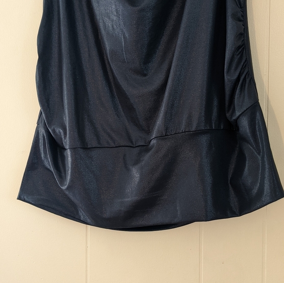 2/$20 NWOT Sexy Stretchy Metallic Black Torrid Club Mini Dress Tunic 1X - Picture 3 of 6